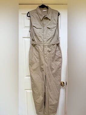 Good American Neutral Beige Zip-Front Jacket